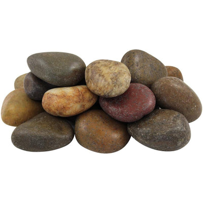 Rain Forest 0.40 cu. ft. 2 in. to 3 in., 30 lbs. Grade-A Medium Mixed Polished Pebbles - Super Arbor