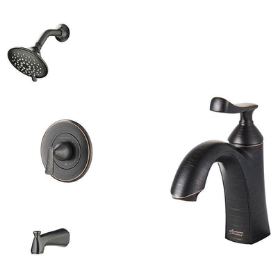 Chatfield Single-Handle 3-Spray Tub and Shower Faucet and Single Hole Bathroom Faucet Set in Legacy Bronze - Super Arbor