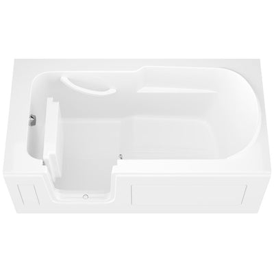 HD Series 60 in. Left Drain Step-In Walk-In Soaking Bath Tub with Low Entry Threshold in White - Super Arbor