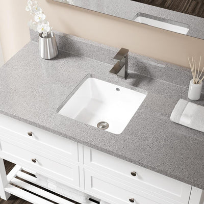 MR Direct Undermount Porcelain Bathroom Sink in White with Pop-Up Drain in Brushed Nickel - Super Arbor