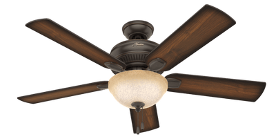 Hunter 52" Matheston Onyx Bengal Ceiling Fan with Light Kit and Pull Chain