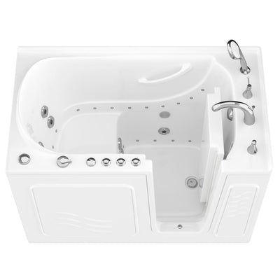 HD Series 53 in. Right Drain Quick Fill Walk-In Whirlpool and Air Bath Tub with Powered Fast Drain in White - Super Arbor