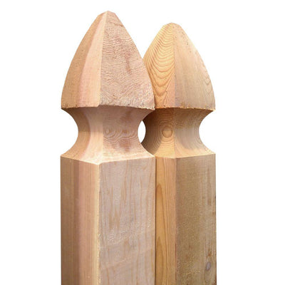 4 in. x 4 in. x 5 ft. Western Red Cedar French Gothic Fence Post (2-Pack) - Super Arbor