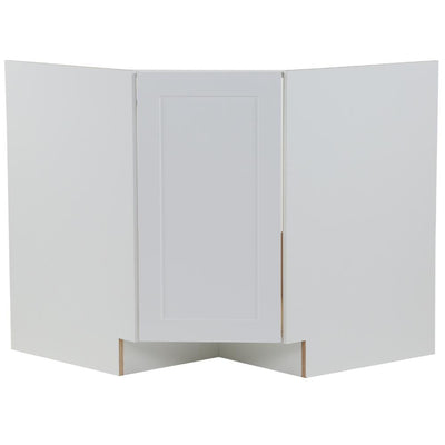 Cambridge Shaker Ready to Assemble 36x34.5x24.5 in. Corner Sink Base Cabinet w/ 1 Soft Close Door in White - Super Arbor