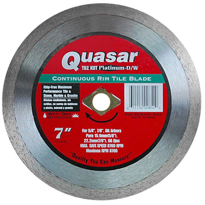Quasar Tile Kut Platinum D/W 7 in. Continuous Rim Tile Diamond Blade - Super Arbor
