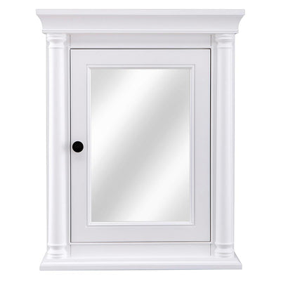 Strousse 24 in. W x 30 in. H Surface Mount Mirrored Medicine Cabinet in White - Super Arbor