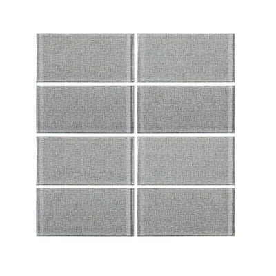 Jeffrey Court Canvas Glass Taupe 3 in. x 6 in. Glossy Glass Wall Tile (1 sq. ft. / pack) - Super Arbor