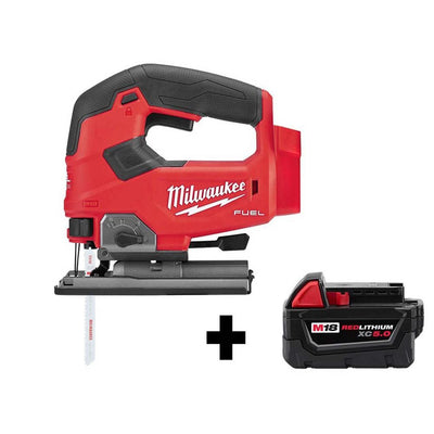 M18 FUEL 18-Volt Lithium-Ion Brushless Cordless Jig Saw with M18 5.0 Ah Battery - Super Arbor