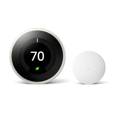 Nest Learning Thermostat 3rd Gen in White and Google Nest Temperature Sensor - Super Arbor