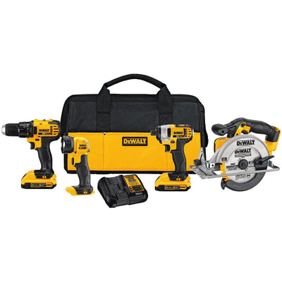 20-Volt MAX Lithium-Ion Cordless Combo Kit (4-Tool) with (2) Batteries 2.0Ah, Charger and Tool Bag - Super Arbor