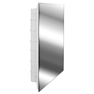 Media 16 in. x 26 in. x 3-1/2 in. Frameless Recessed 1-Door Medicine Cabinet with 6-Shelves and Polished Edge Mirror - Super Arbor