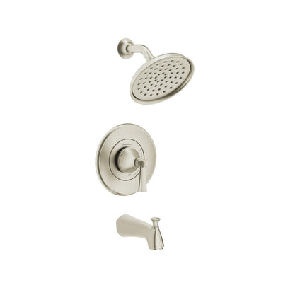 Rumson Single-Handle 1-Spray Tub and Shower Faucet with 1.8 GPM in Brushed Nickel Valve Included - Super Arbor