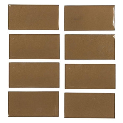 Jeffrey Court Lava Cake Cold Spray Browns/Tans 3 in. x 6 in. Glossy Glass Wall Tile (1 sq. ft. / pack) - Super Arbor