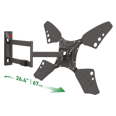 Barkan 13 in. - 80 in. Full Motion - 4 Movement Long Flat / Curved TV Wall Mount Black Extremely Extendable - Super Arbor