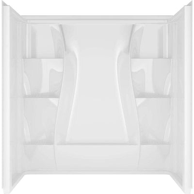 Classic 400 60. in W x 60 in. H Three Piece Direct-to-Stud Tub Surround in High Gloss White - Super Arbor