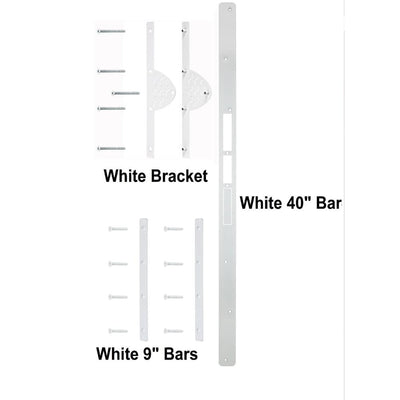 Home Protection Door Kit with White Decor Bracket and White Bars - Super Arbor