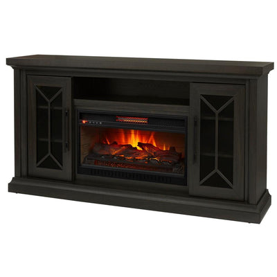 Madison 68 in. Media Console Infrared Electric Fireplace in Dark Chocolate - Super Arbor