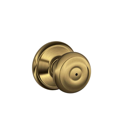 Schlage Georgian Antique Brass Privacy Lockset ANSI Grade 2 1-3/4 in.