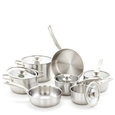 Classic 12-Piece Stainless Steel Cookware Set - Super Arbor