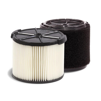 Standard Pleated Paper Filter and Wet Application Foam Filter for 3 to 4.5 Gal. RIDGID Wet/Dry Shop Vacuums - Super Arbor
