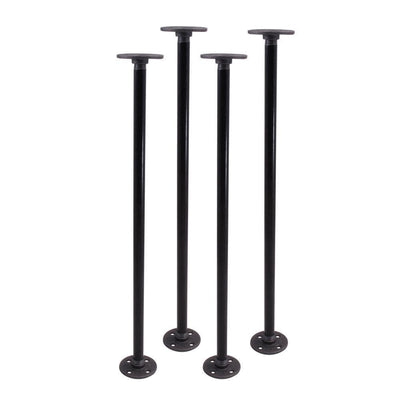 24 in. Malleable Industrial Pipe and Flange DIY Table Legs in Industrial Steel Grey by Pipe Decor - Super Arbor