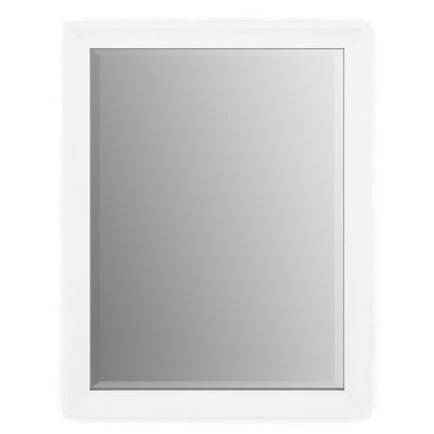 23 in. W x 33 in. H (S2) Framed Rectangular Deluxe Glass Bathroom Vanity Mirror in Matte Black - Super Arbor