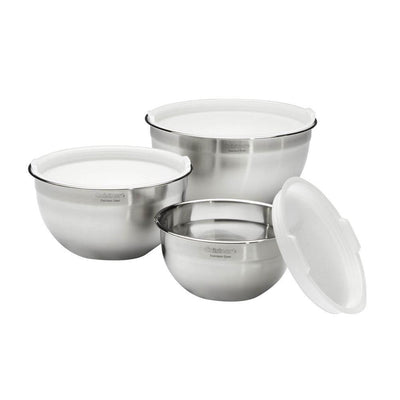 3-Piece Stainless Steel Mixing Bowl Set with Lids - Super Arbor