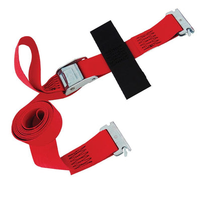 12 ft. x 2 in. Cam Buckle E-Strap with Hook and Loop Storage Fastener in Red - Super Arbor