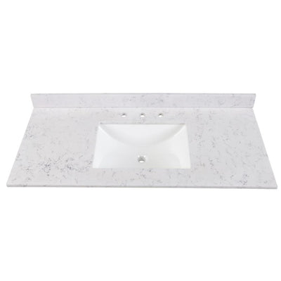 49 in. Stone Effects Vanity Top in Pulsar with White Sink - Super Arbor