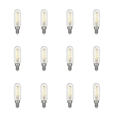 Feit Electric 25-Watt Equivalent T6 Candelabra Dimmable LED Clear Glass Vintage Light Bulb with Spiral Filament Bright White (12-Pack) - Super Arbor