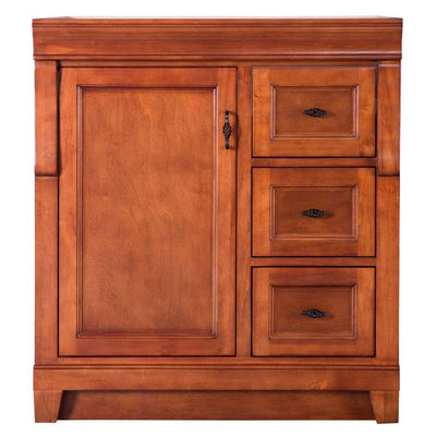 Naples 30 in. W x 21.63 in. D Vanity Cabinet Only in Warm Cinnamon with Right Hand Drawers - Super Arbor