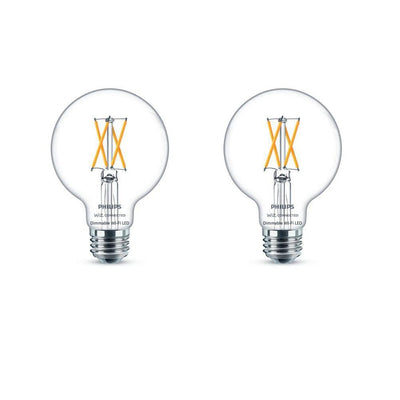 Philips Soft White G25 LED 40-Watt Equivalent Dimmable Smart Wi-Fi Wiz Connected Wireless Light Bulb (2-Pack) - Super Arbor