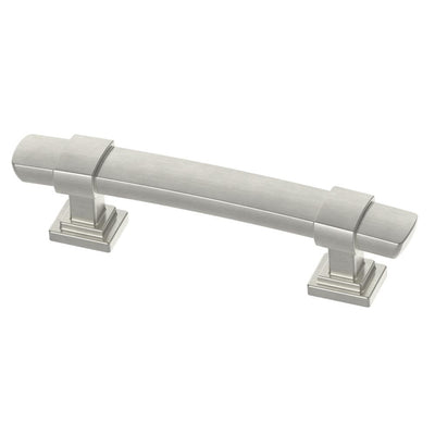 Wrapped Square 3 in. (76mm) Center-to-Center Satin Nickel Drawer Pull - Super Arbor