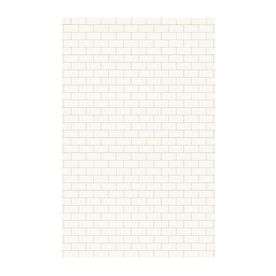 Subway Tile 62 in. x 96 in. 1-Piece Easy Up Adhesive Shower Panel in White - Super Arbor