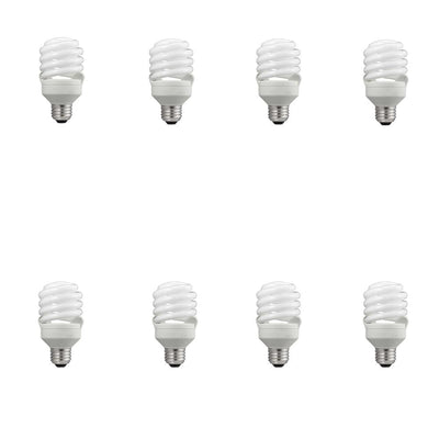 Philips 75-Watt Equivalent T2 Spiral CFL Soft White Light Bulb (8-Pack)