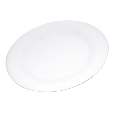 Durus 10.5 in. White Melamine Wide Rim Dinner Plate (12-Pack) - Super Arbor