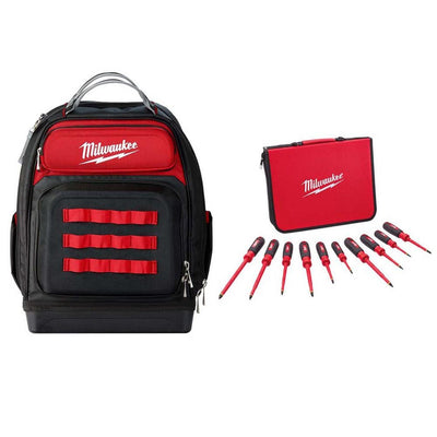 15 in. Ultimate Jobsite Backpack with 1000-Volt Insulated Screwdriver Set and Case (10-Piece) - Super Arbor