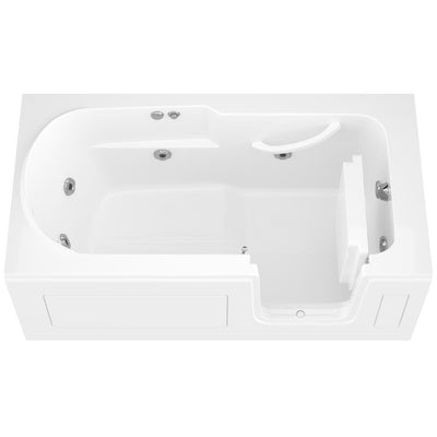 HD Series 60 in. Right Drain Step-In Walk-In Whirlpool Bath Tub with Low Entry Threshold in White - Super Arbor