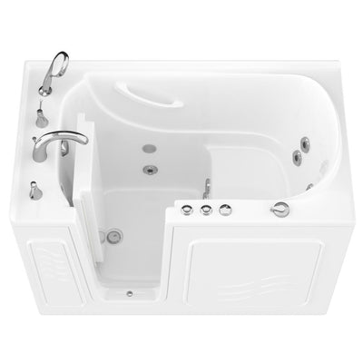 HD Series 53 in. Left Drain Quick Fill Walk-In Whirlpool Bath Tub with Powered Fast Drain in White - Super Arbor