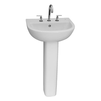 Barclay Products Compact 545 Pedestal Sink Combo in White with 6 in. Minispread Faucet Holes - Super Arbor