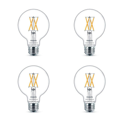 Philips Soft White G25 LED 40-Watt Equivalent Dimmable Smart Wi-Fi Wiz Connected Wireless Light Bulb (4-Pack) - Super Arbor