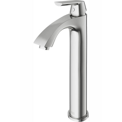 Linus Single Hole Single-Handle Vessel Bathroom Faucet in Brushed Nickel - Super Arbor