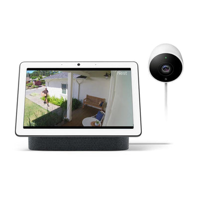 Nest Hub Max in Charcoal and Nest Cam Outdoor Security Camera - Super Arbor