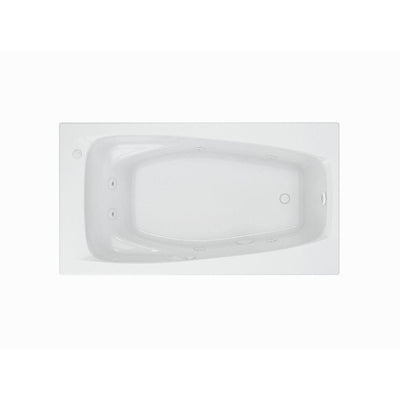 EverClean Reversible Drain 60 in. Acrylic Rectangular Drop-In 6-Jet Whirlpool Bathtub in White - Super Arbor