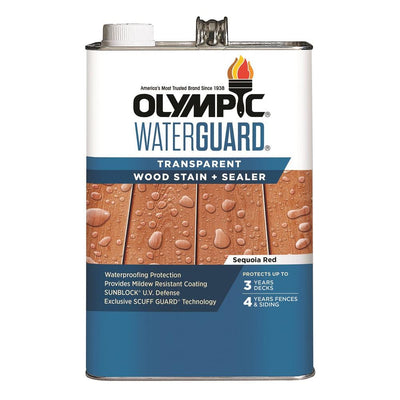 Olympic WaterGuard 1 gal. Sequoia Red Transparent Wood Stain and Sealer - Super Arbor