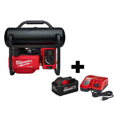 M18 FUEL 18-Volt Lithium-Ion Brushless Cordless 2 Gal. Electric Compact Quiet Compressor Kit W/ 8.0 Ah Battery & Charger - Super Arbor
