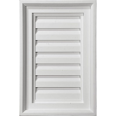 15 in. x 15 in. Rectangular Primed Polyurethane Paintable Gable Louver Vent - Super Arbor