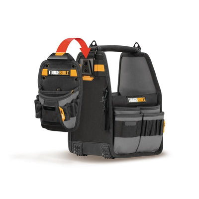 8 in. Tote and Pouch with ClipTech with 31-Pockets in Black - Super Arbor