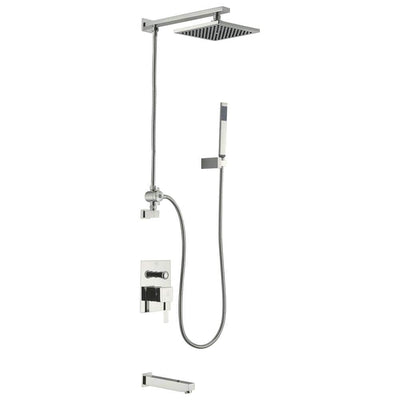 Byne Single-Handle 1-Spray Tub and Shower Faucet with Sprayer Wand in Brushed Nickel (Valve Included) - Super Arbor
