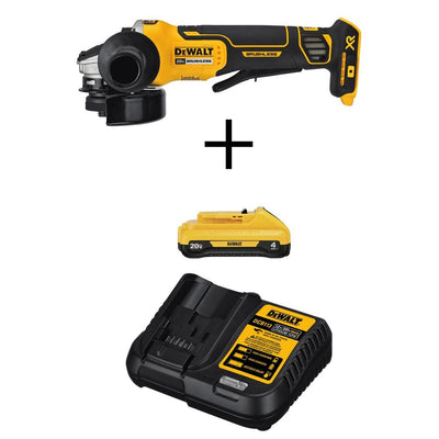 DEWALT 20-Volt MAX XR Li-Ion Cordless Brushless 4-1/2 in. Small Angle Grinder (Tool-Only) with 20-Volt 4.0 Ah Battery & Charger - Super Arbor